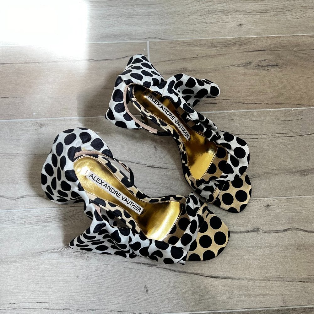 Black and White Polka Dot Ruffle Heels.